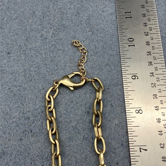 CHunky Statement Necklace Purple Mauve Pink Clear Faceted Gold Chain Barbie Soft - Picture 8 of 9